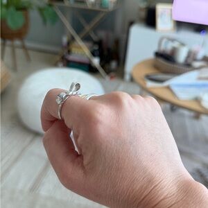 kate spade Silver Bow Ring SZ 7